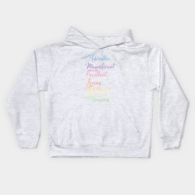 Gifts for AMELIA ~ Adorable, Magnificent, Excellent, Loving... [ND#6C1V1] Kids Hoodie by DesignBySMYRNA